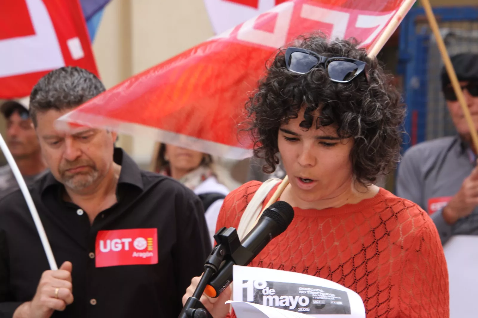 Manifestación del 1º de Mayo de UGT y CCOO en Huesca. Foto Carlos Neofato
