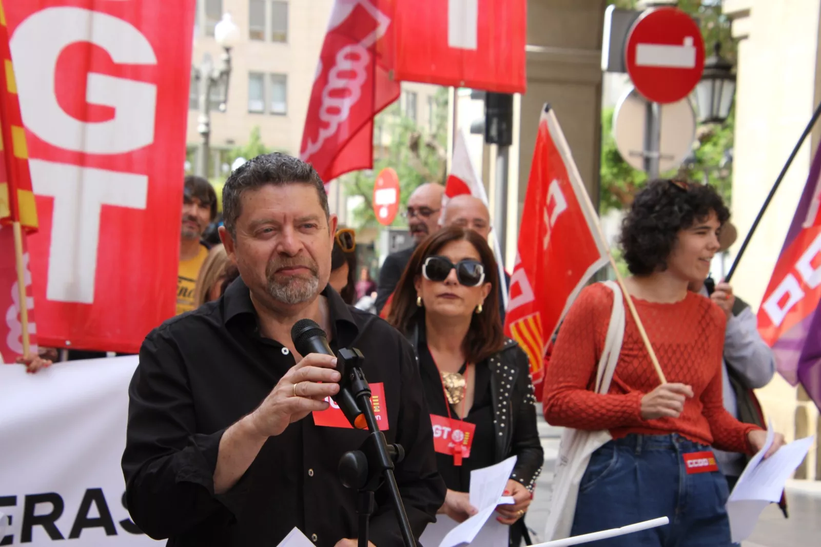 Manifestación del 1º de Mayo de UGT y CCOO en Huesca. Foto Carlos Neofato