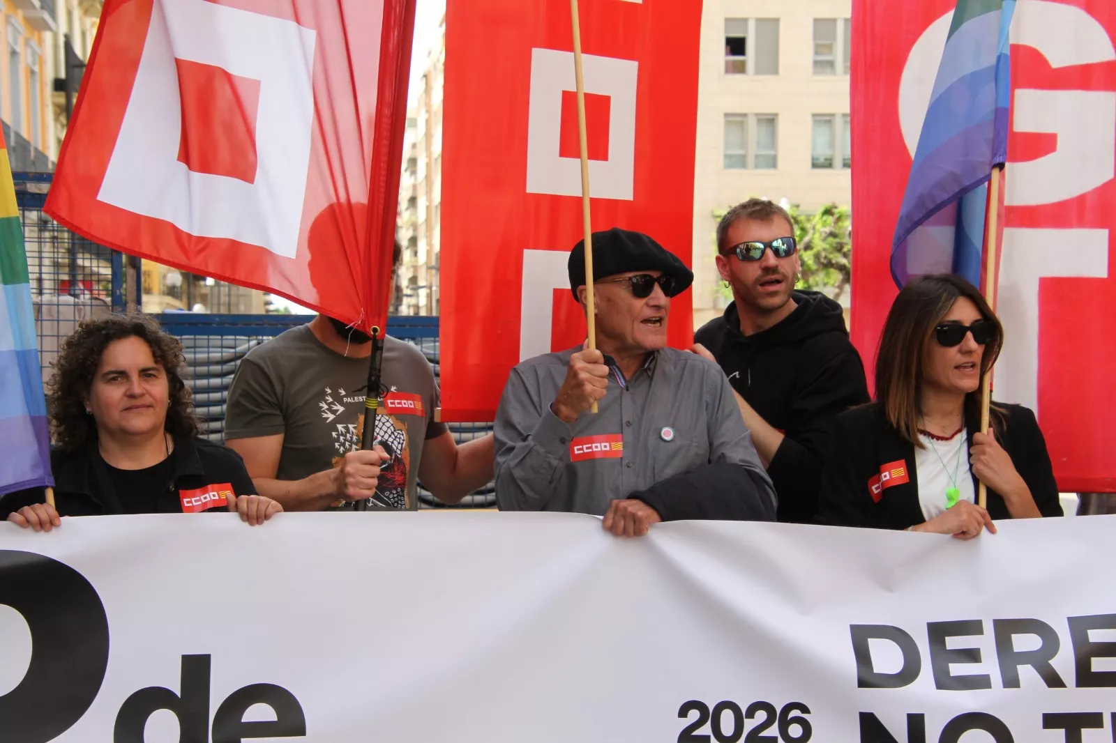 Manifestación del 1º de Mayo de UGT y CCOO en Huesca. Foto Carlos Neofato