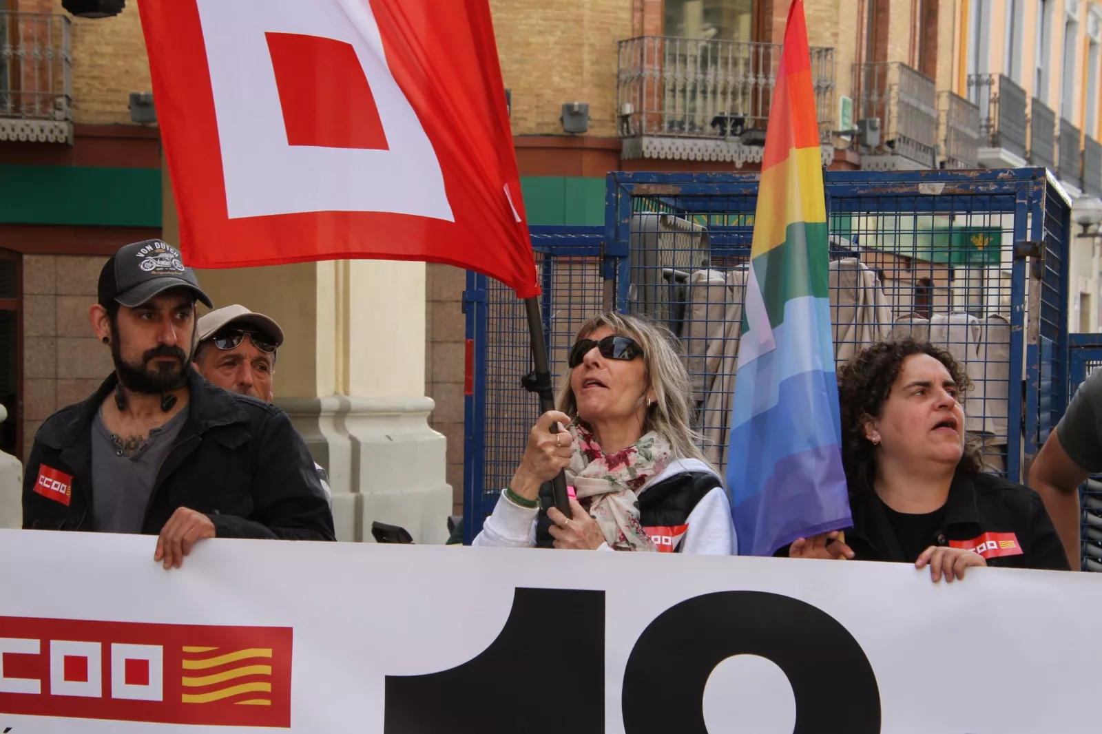Manifestación del 1º de Mayo de UGT y CCOO en Huesca. Foto Carlos Neofato