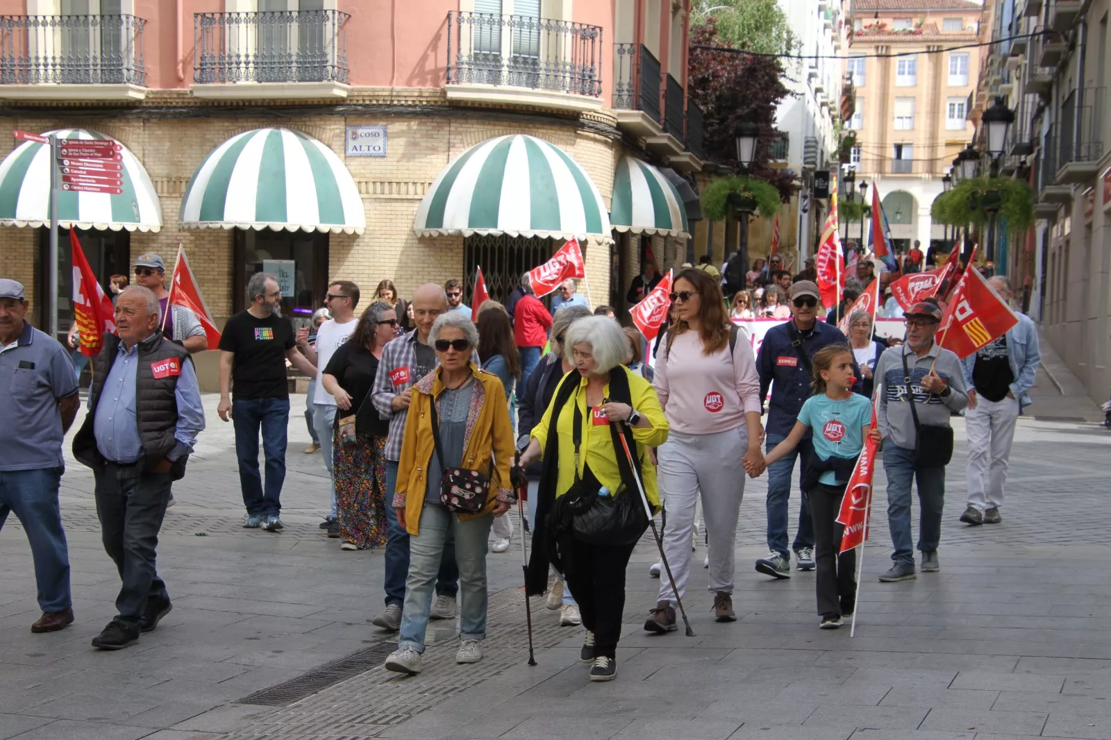 Manifestación del 1º de Mayo de UGT y CCOO en Huesca. Foto Carlos Neofato