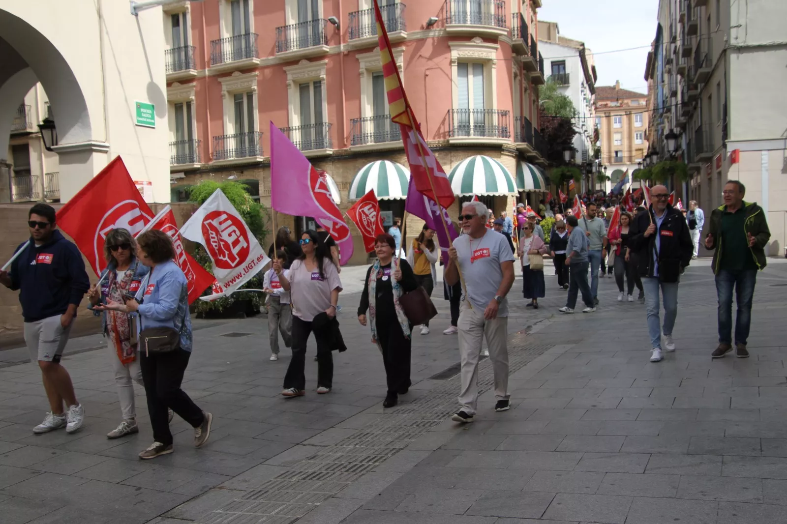 Manifestación del 1º de Mayo de UGT y CCOO en Huesca. Foto Carlos Neofato