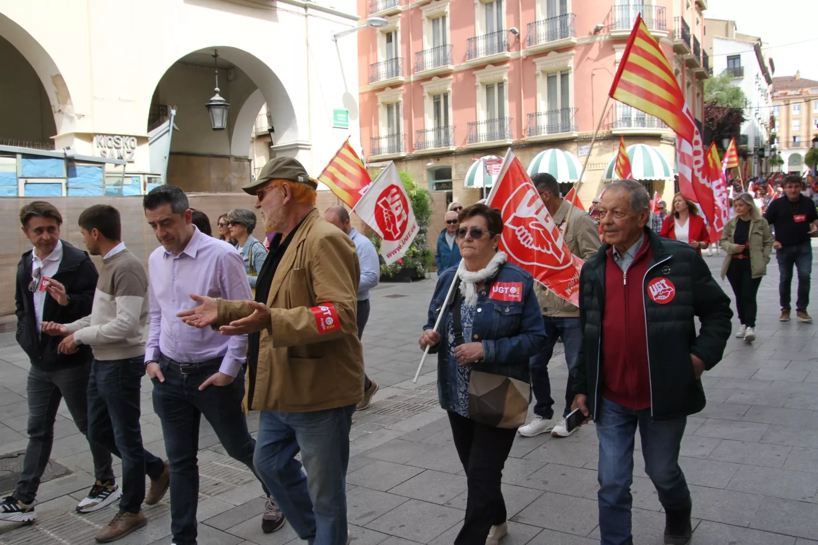 Manifestación del 1º de Mayo de UGT y CCOO en Huesca. Foto Carlos Neofato