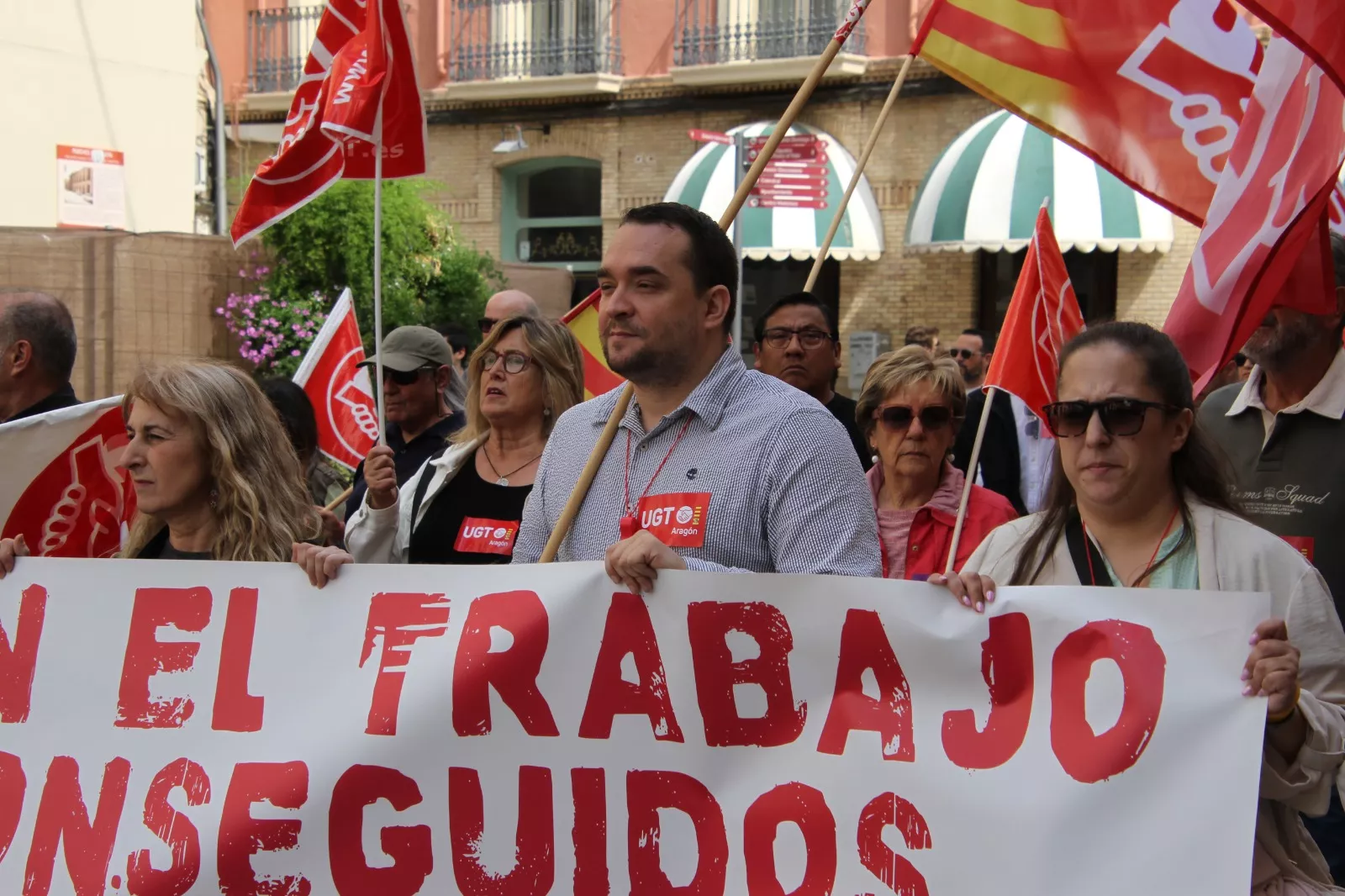 Manifestación del 1º de Mayo de UGT y CCOO en Huesca. Foto Carlos Neofato