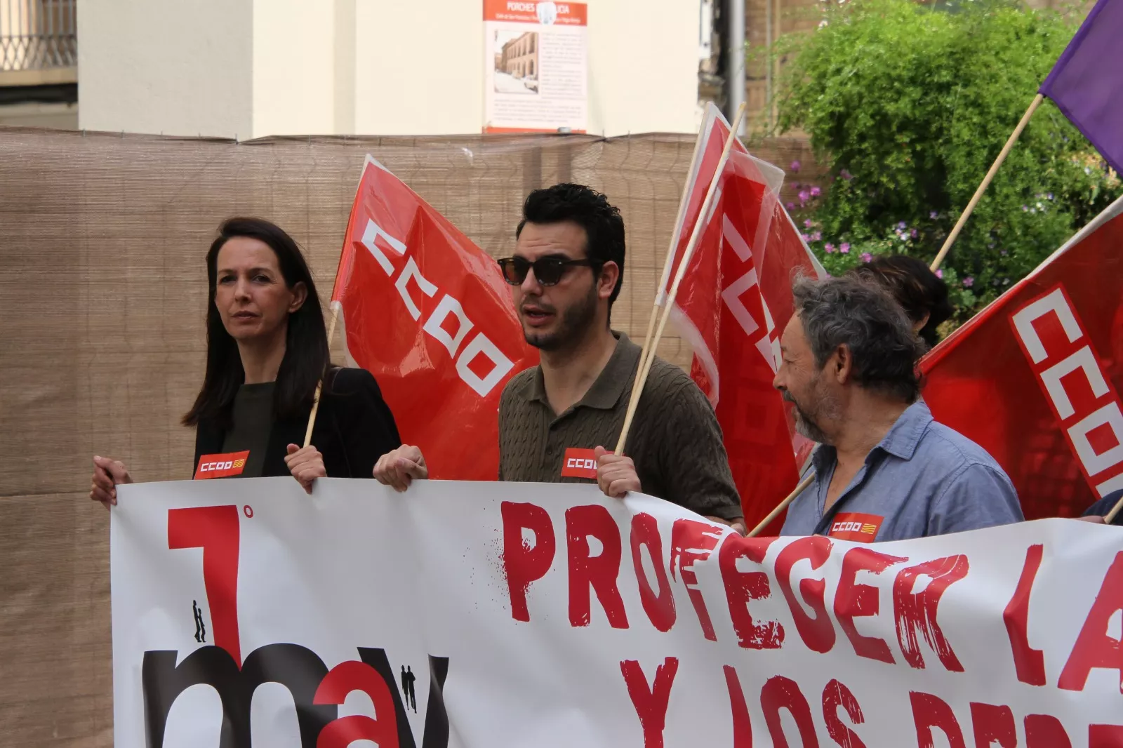 Manifestación del 1º de Mayo de UGT y CCOO en Huesca. Foto Carlos Neofato