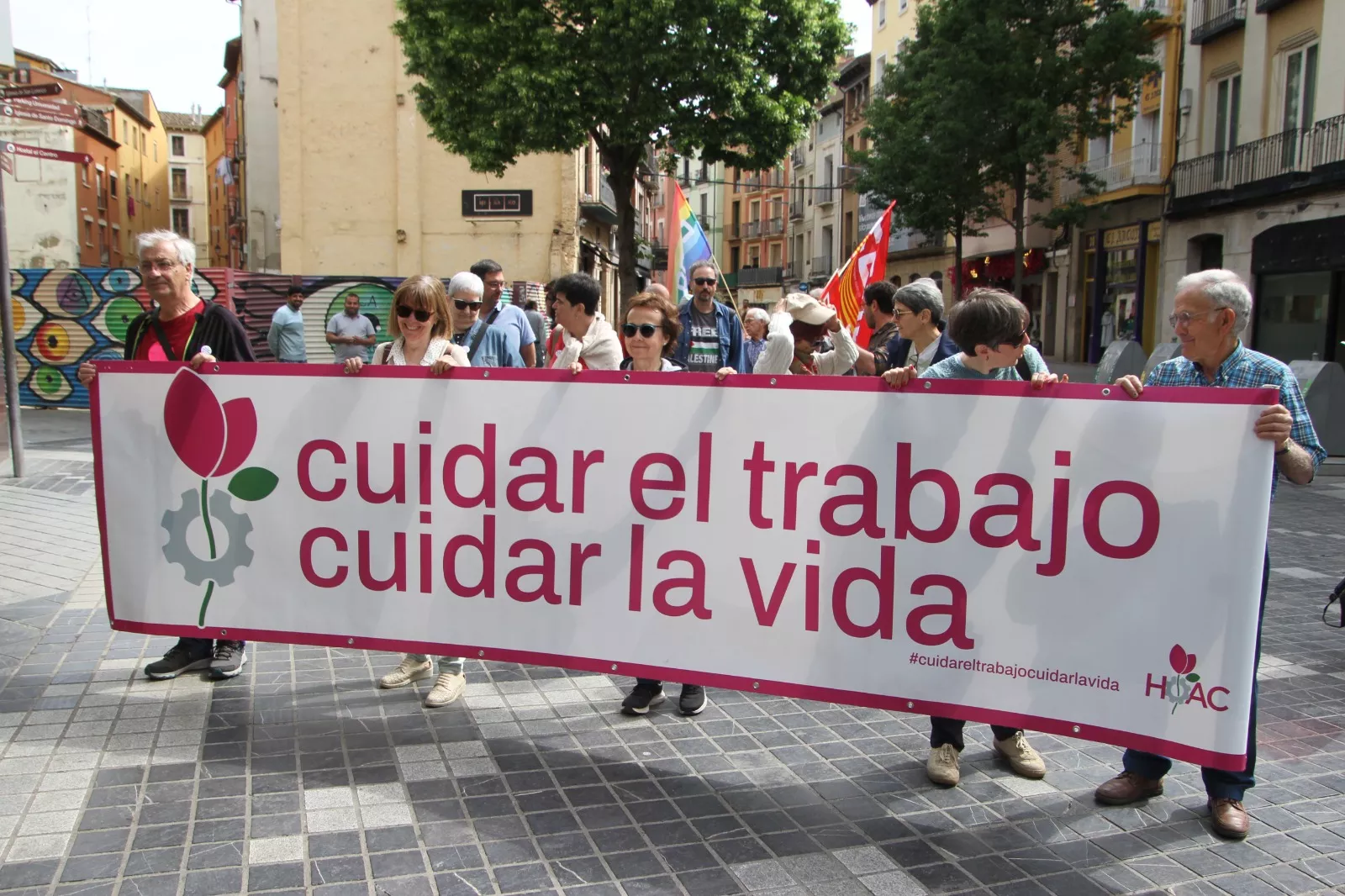 Manifestación del 1º de Mayo de UGT y CCOO en Huesca. Foto Carlos Neofato