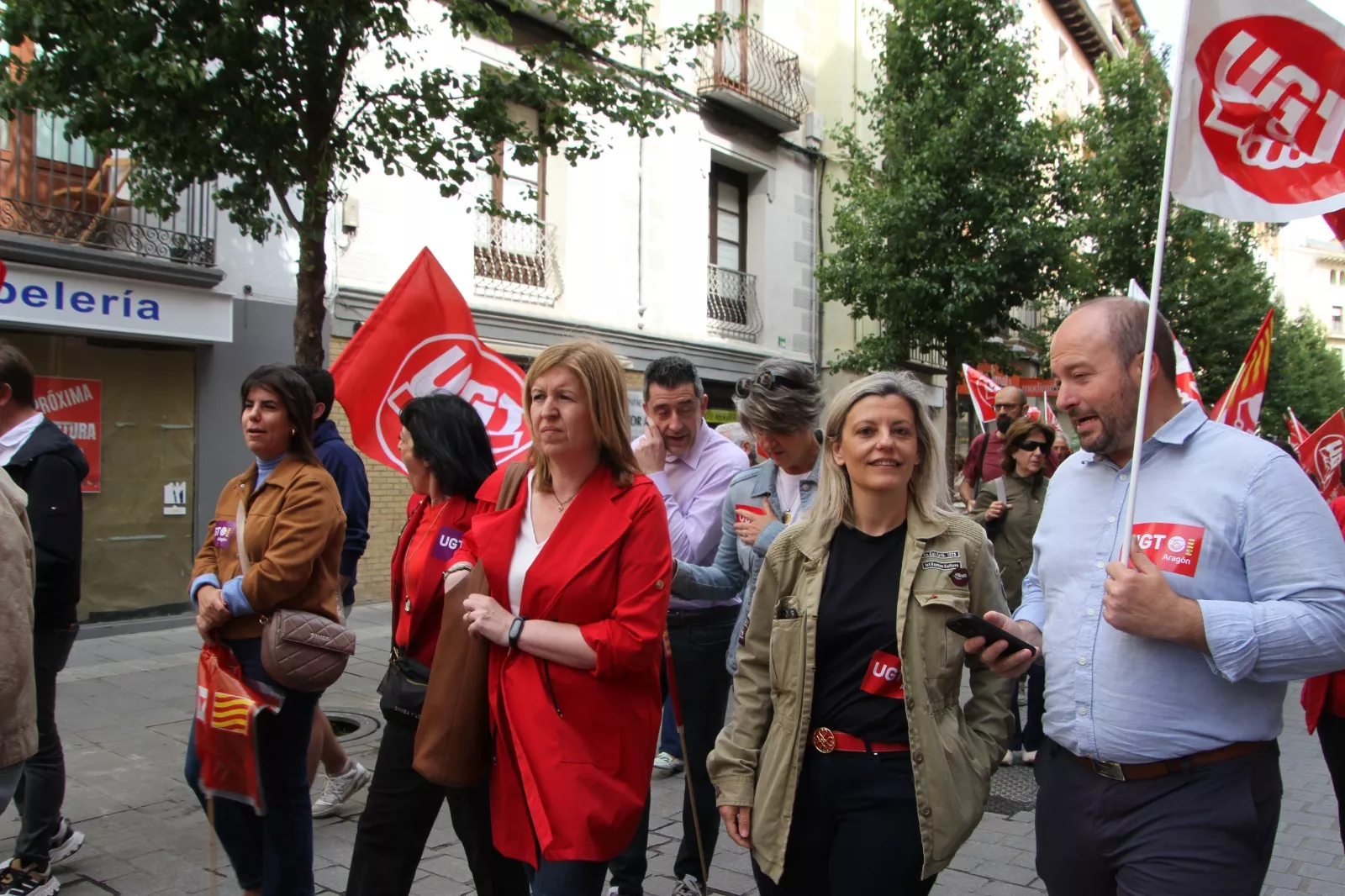 Manifestación del 1º de Mayo de UGT y CCOO en Huesca. Foto Carlos Neofato