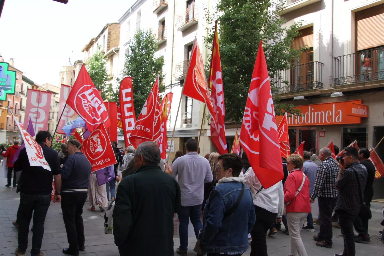 Manifestación del 1º de Mayo de UGT y CCOO en Huesca. Foto Carlos Neofato