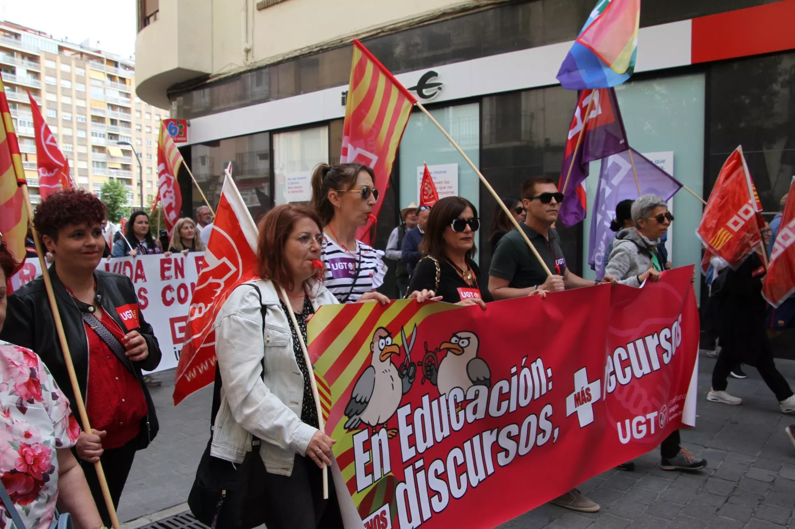 Manifestación del 1º de Mayo de UGT y CCOO en Huesca. Foto Carlos Neofato