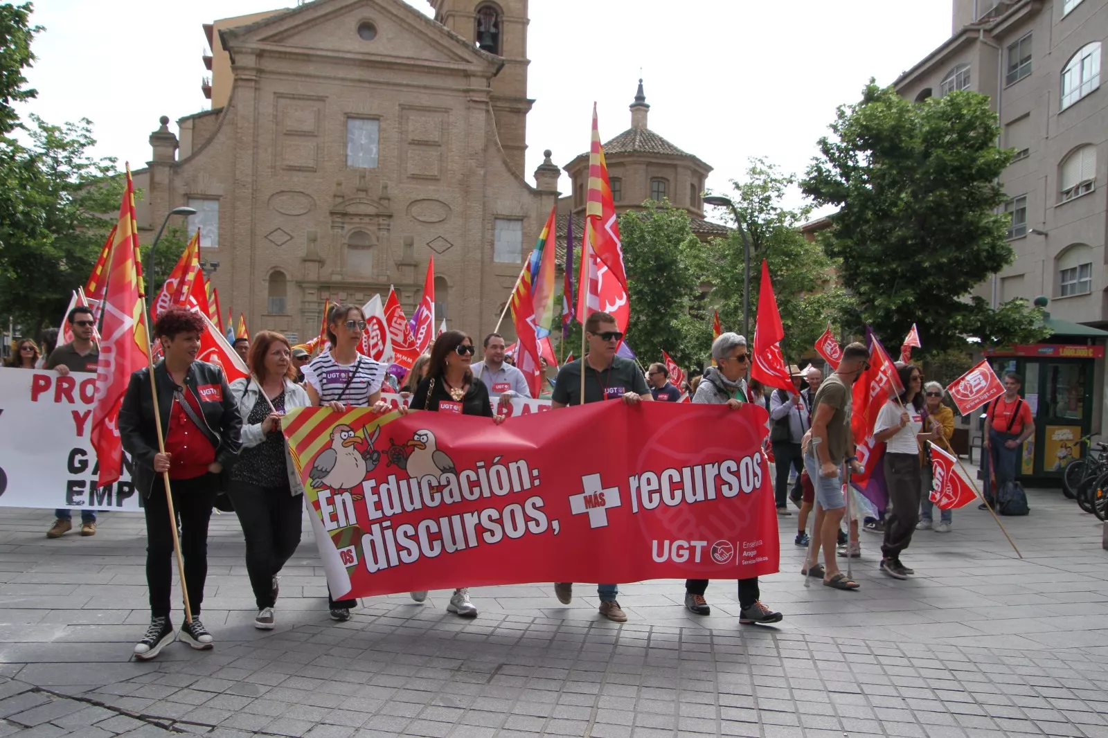 Manifestación del 1º de Mayo de UGT y CCOO en Huesca. Foto Carlos Neofato