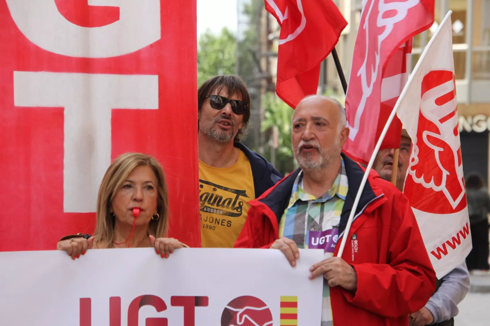 Manifestación del 1º de Mayo de UGT y CCOO en Huesca. Foto Carlos Neofato