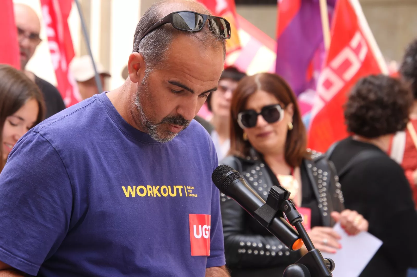 Manifestación del 1º de Mayo de UGT y CCOO en Huesca. Foto Carlos Neofato