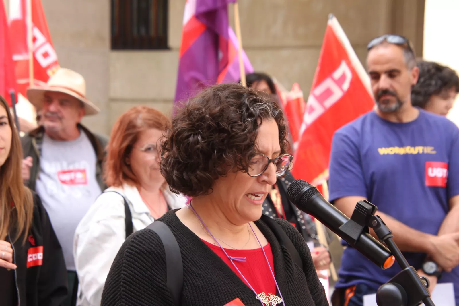Manifestación del 1º de Mayo de UGT y CCOO en Huesca. Foto Carlos Neofato