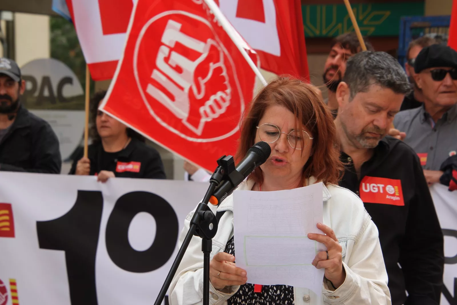 Manifestación del 1º de Mayo de UGT y CCOO en Huesca. Foto Carlos Neofato