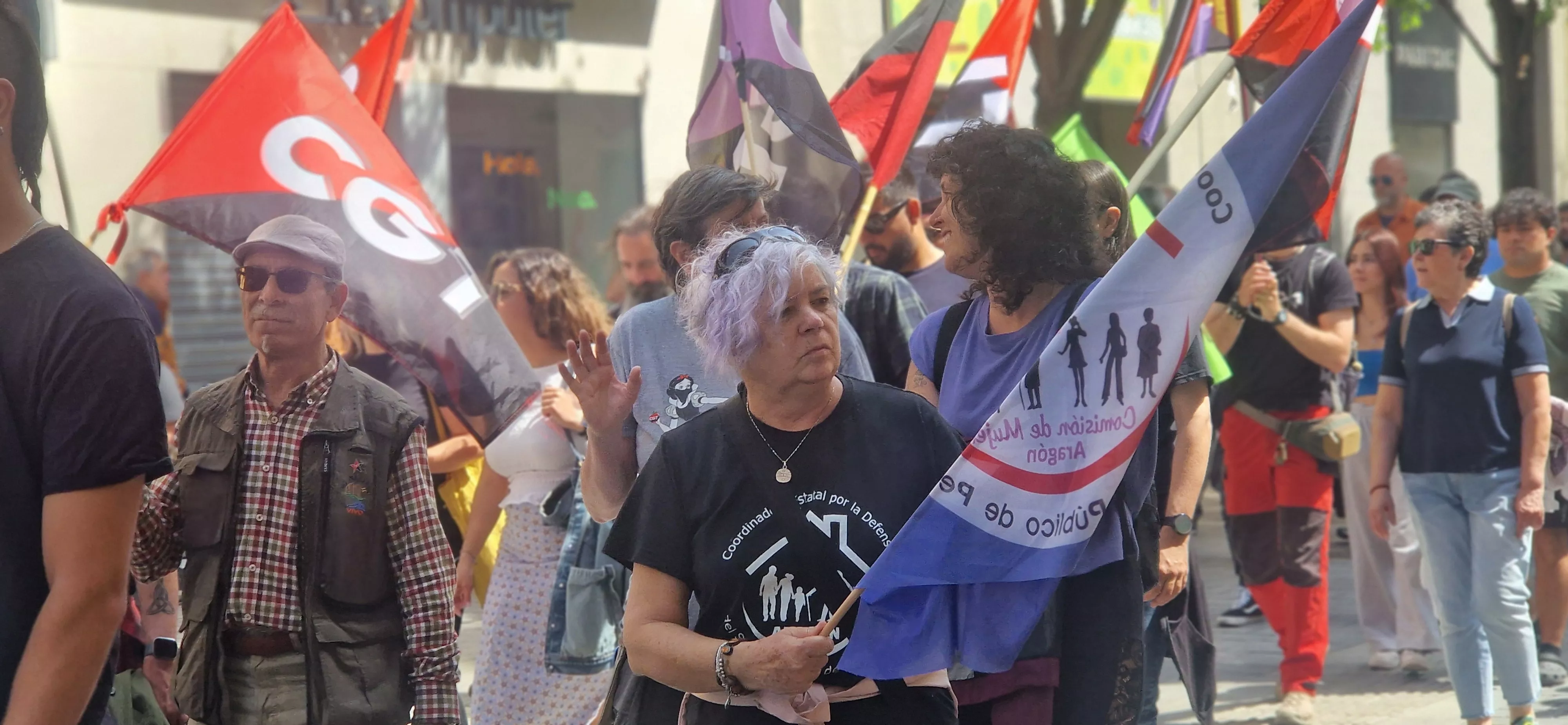 Manifestación del 1º de Mayo de CGT, CNT, OSTA e IA. Foto Myriam Martínez