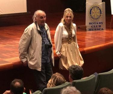 Carlos Saura y Eva Álvarez, en la entrega del premio Rotario
