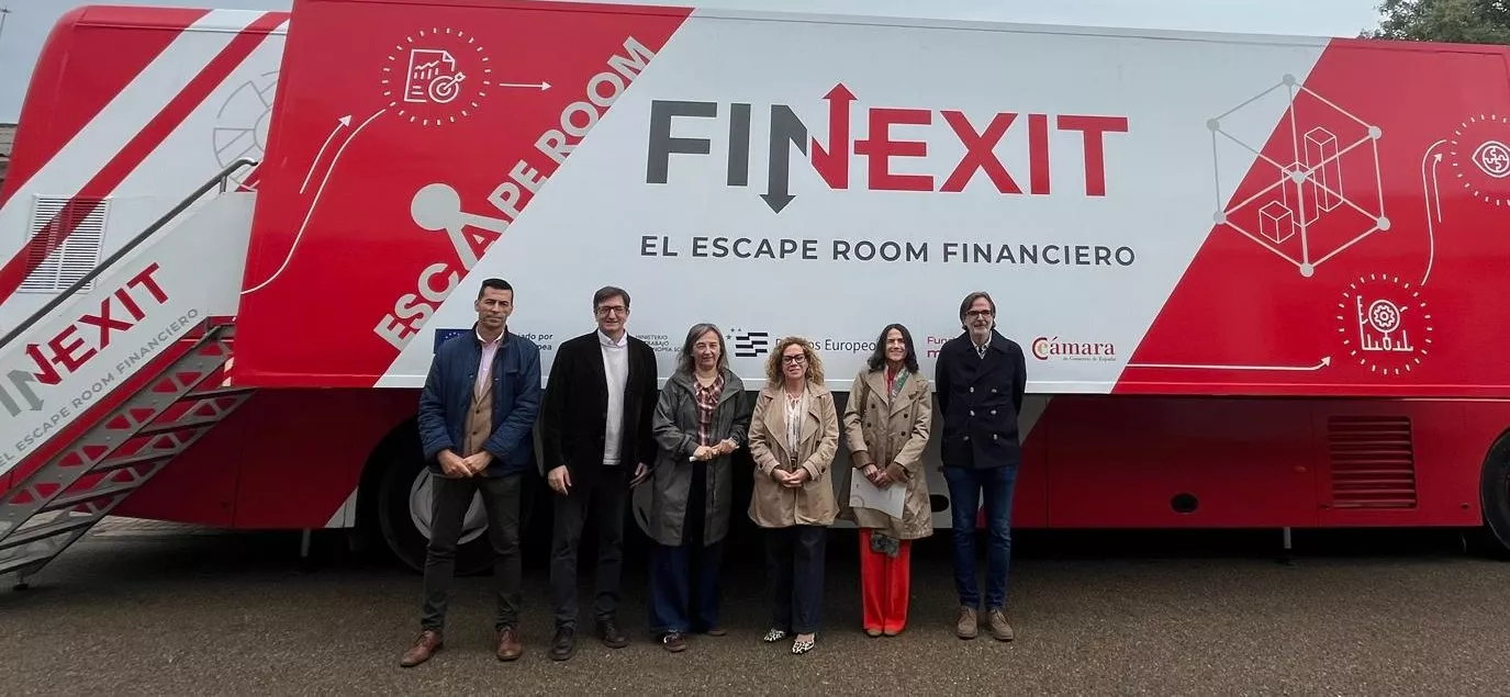 "Escape room" financiero de la ruta Finexit en el CPIFP Pirámide de Huesca. Foto Mercedes Manterola