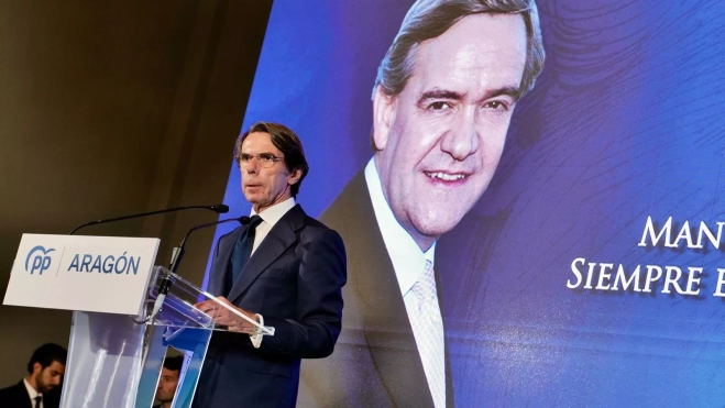 José María Aznar durante su intervención.