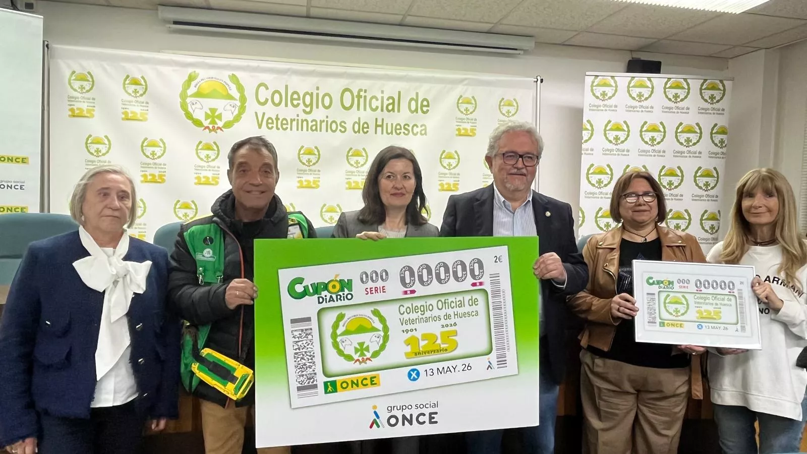 El Colegio de Veterinarios de Huesca celebra 125 años protagonizando cinco millones de cupones de la ONCE. Foto Mercedes Manterola
