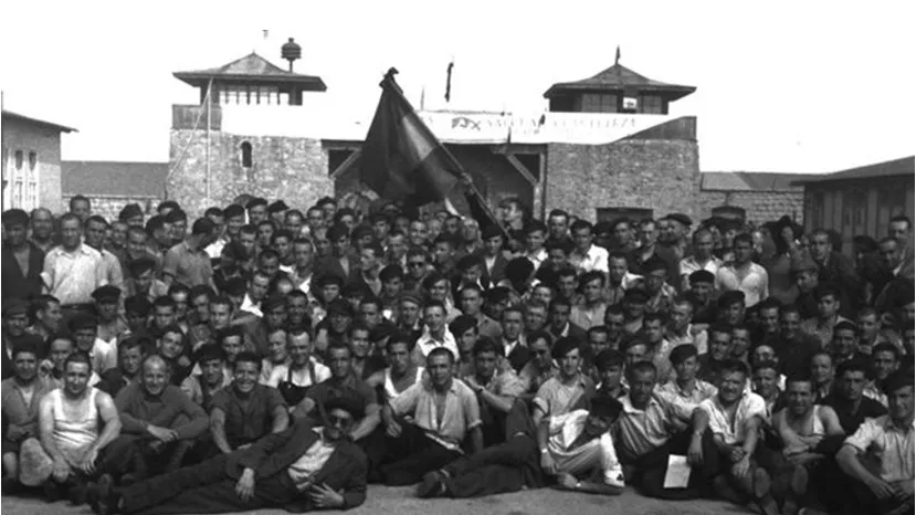 Foto histórica de la liberación de Mauthausen