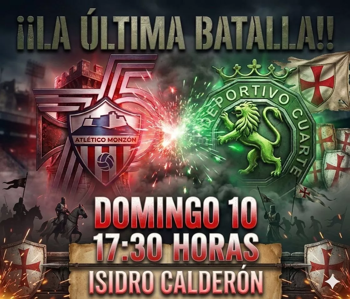 Cartel del partido Monzón-Cuarte.
