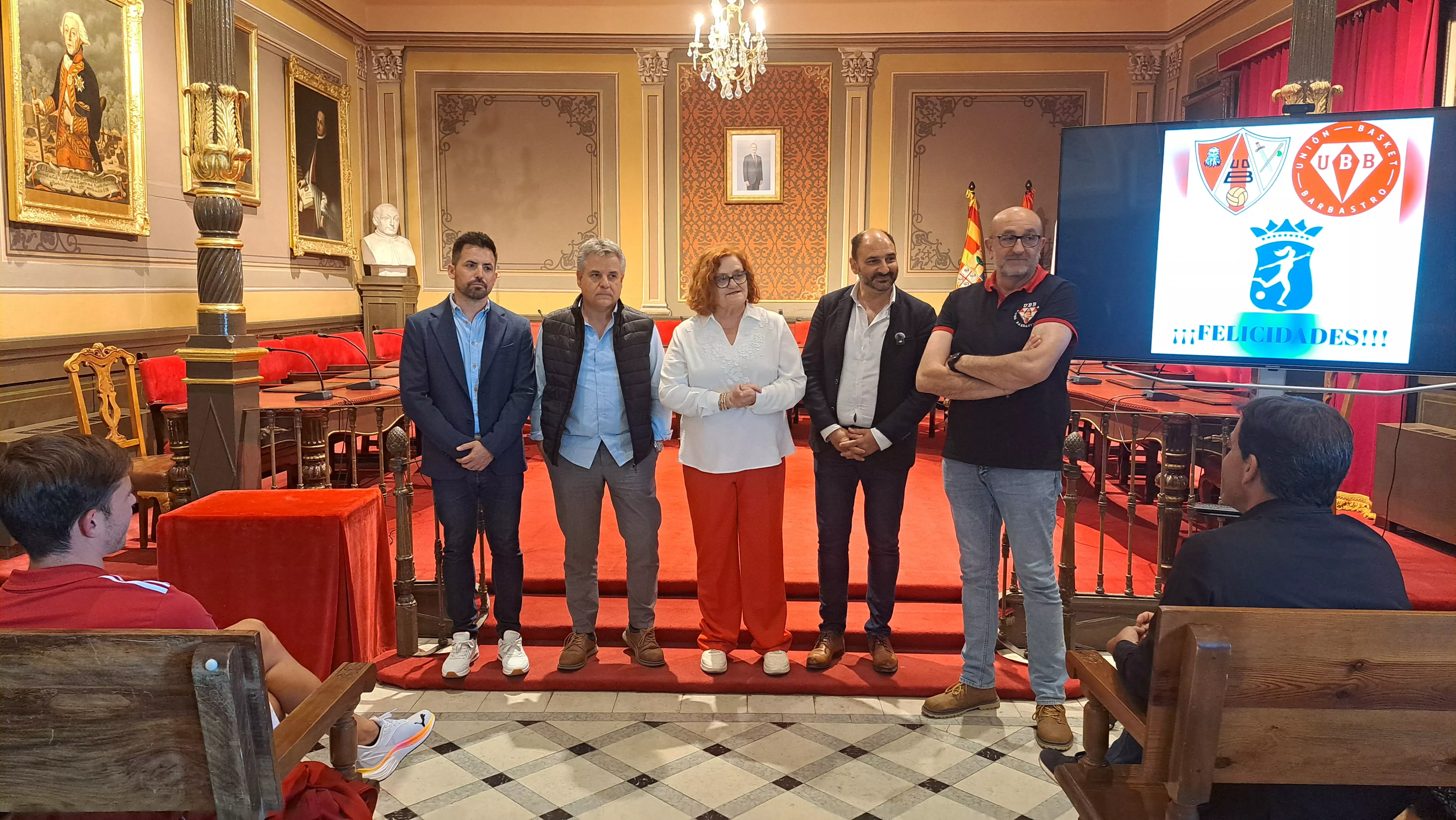Recepción del Ayuntamiento a UD Barbastro, UB Barbastro y Peña Ferranca Femenina