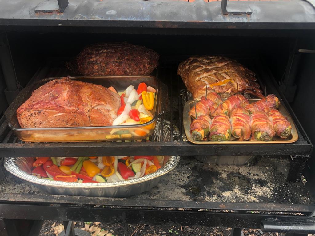 Preparando una barbacoa.