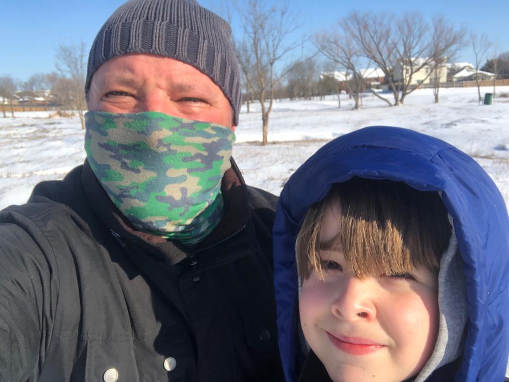 Jota y Francho, bien protegidos del frío.