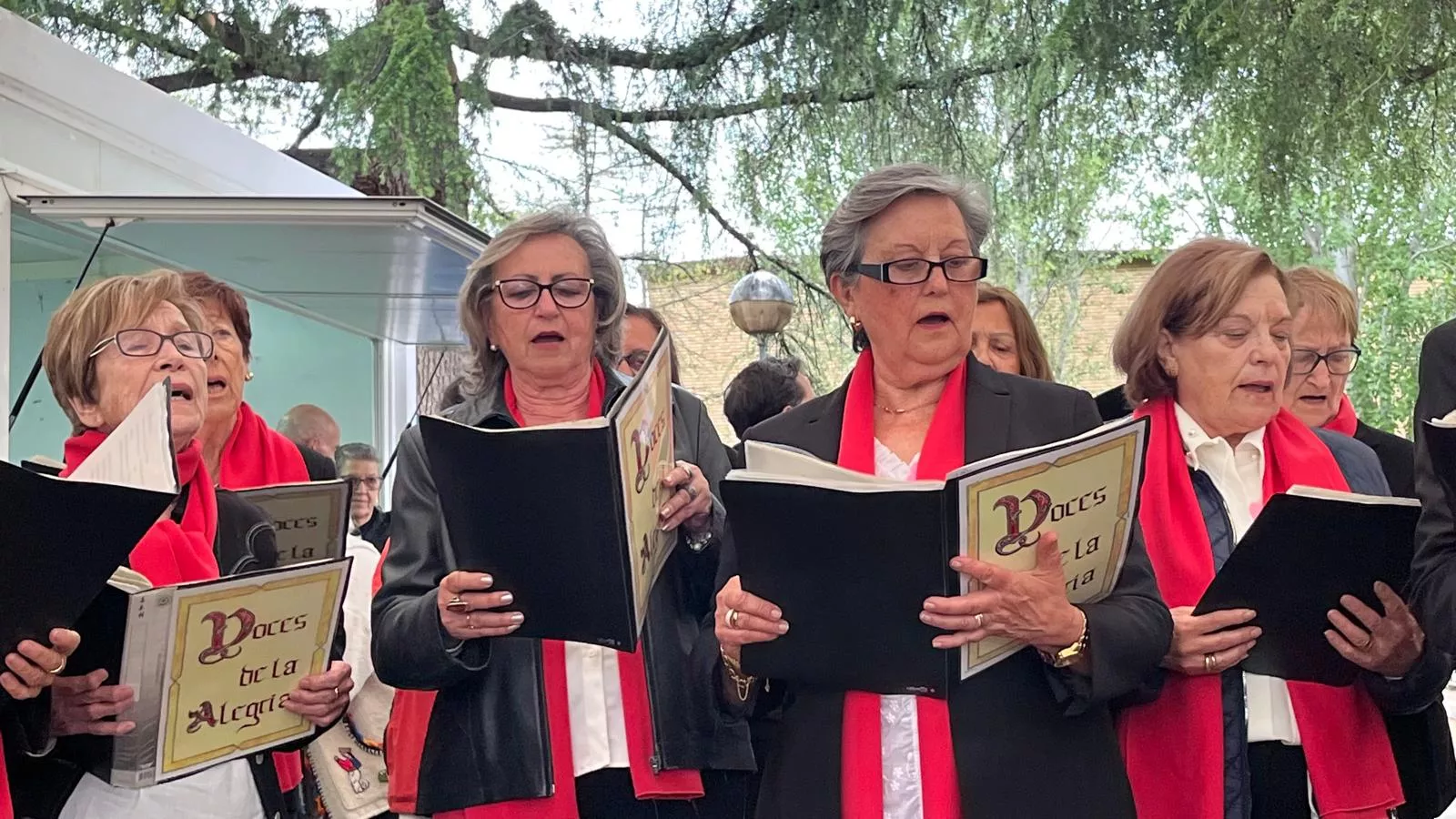 Baile en línea y el concierto multicoral en el cierre de Barriofest. Foto Mercedes Manterola