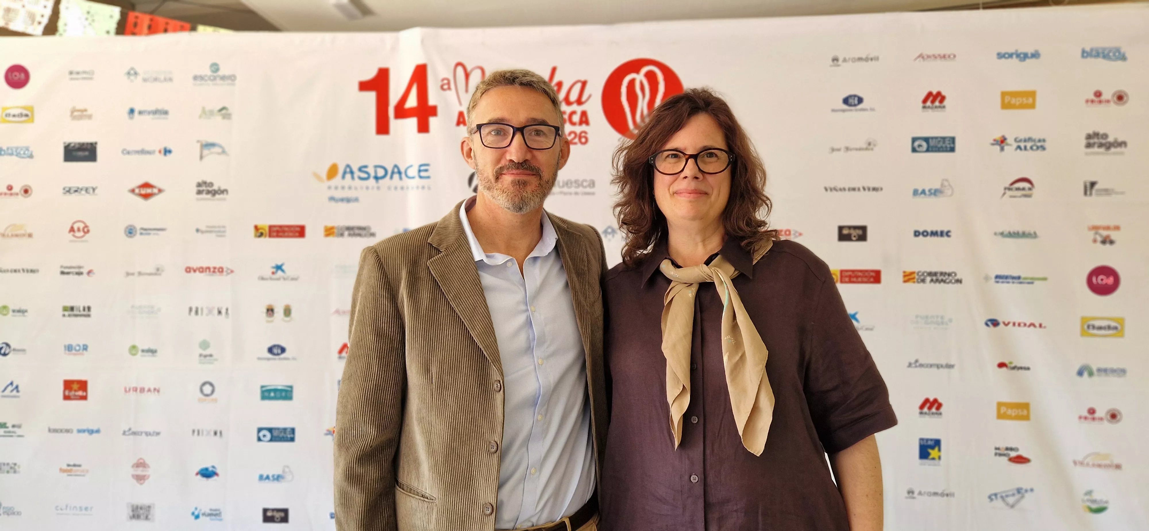Anselmo Lalueza y Pilar Oliván. Almuerzo de agradecimiento por la Marcha Aspace 2026. Foto Myriam Martínez
