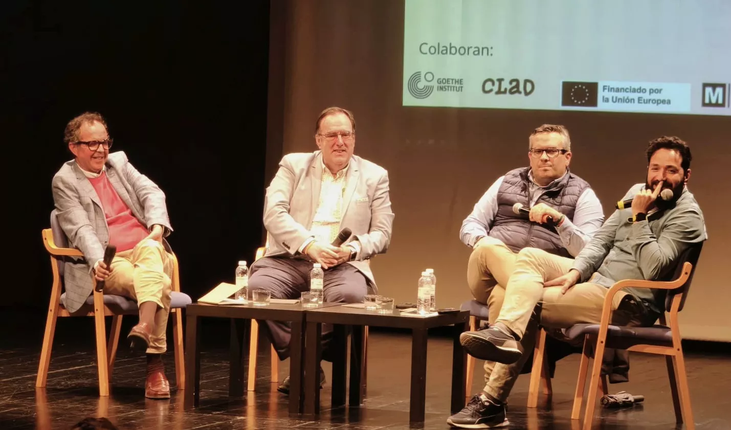 Jorge Orús, Javier García Antón, Fran Montaner y Rubén Darío Núñez, en la jornada Contra la Desinformación. Foto María José Sampietro