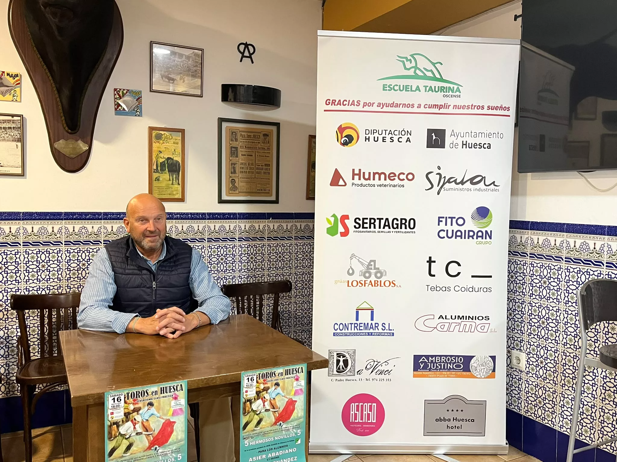 Pablo Ciprés, profesor de la Escuela Taurina Oscense. Foto: Adri Mora