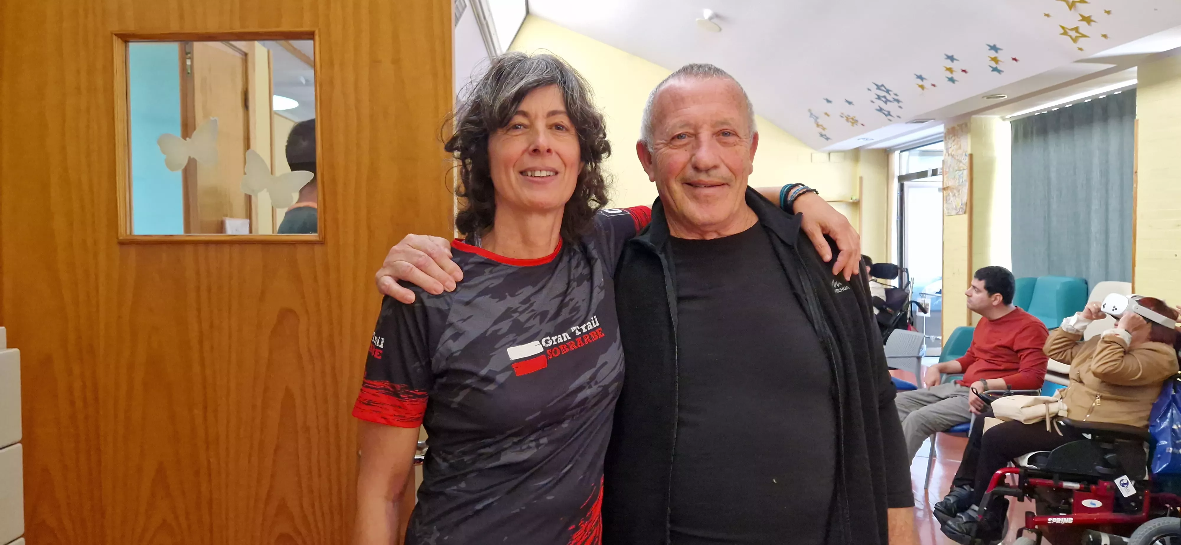 Ana Ortas y Miguel Gil. Curso de espeleología en Aspace Huesca. Foto Myriam Martínez
