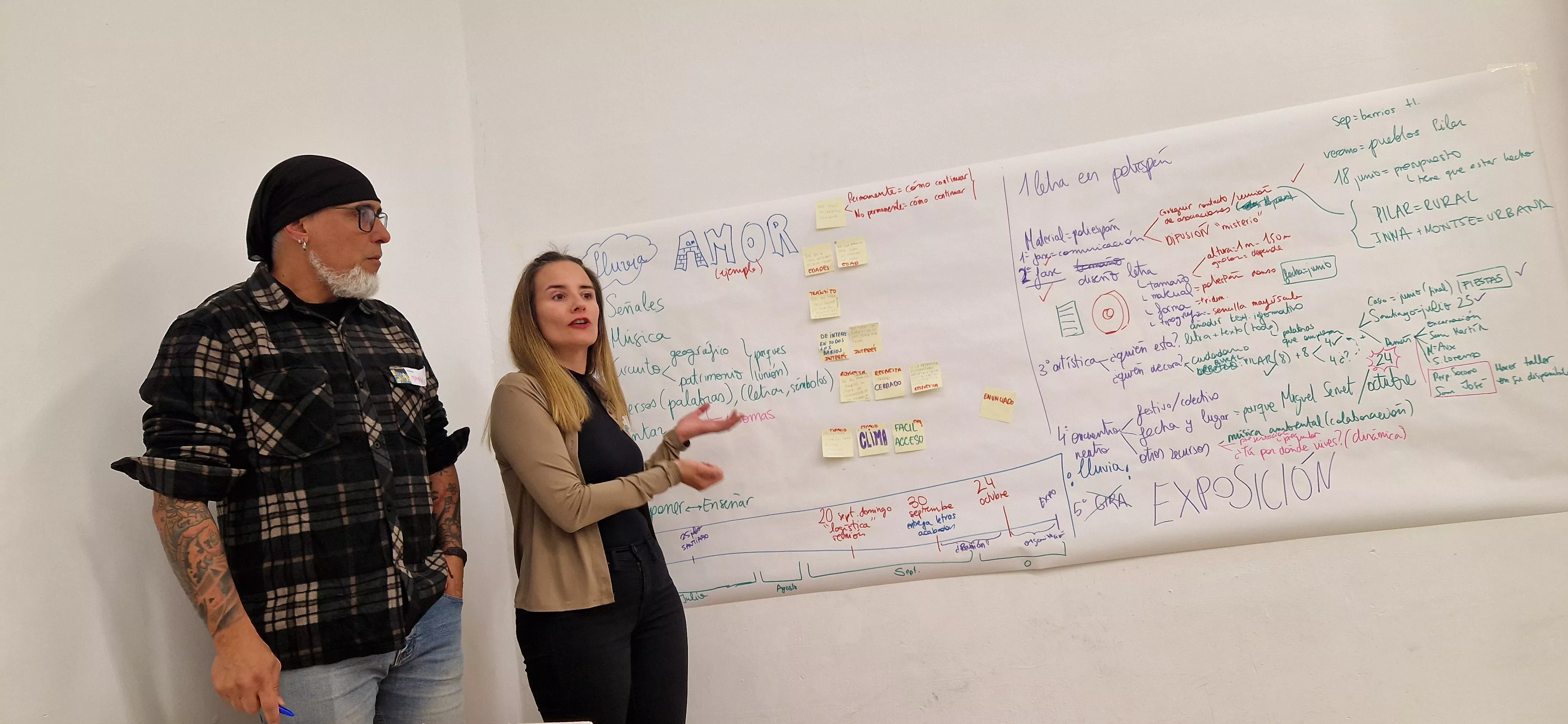 Maximiliano Sulbarán y María José Betés. Presentación de los prototipos elaborados en los Barrios Conectados. Foto Myriam Martínez