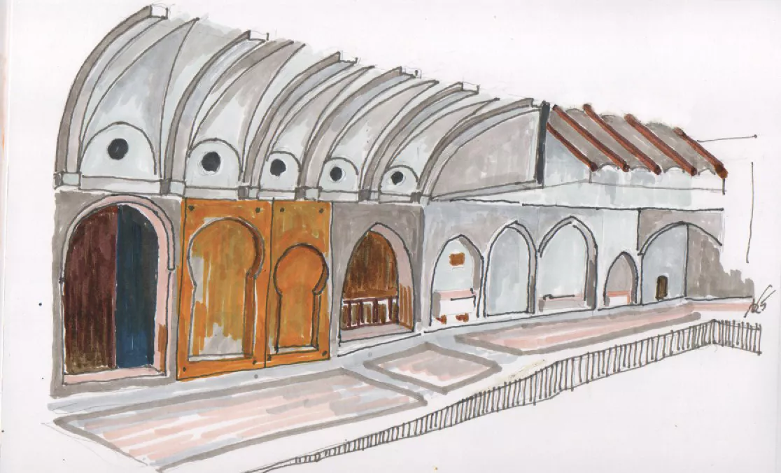 Presentación del nuevo libro de Antonio Naval Mas sobre el conjunto de la Catedral. Dibujo de Antonio Naval