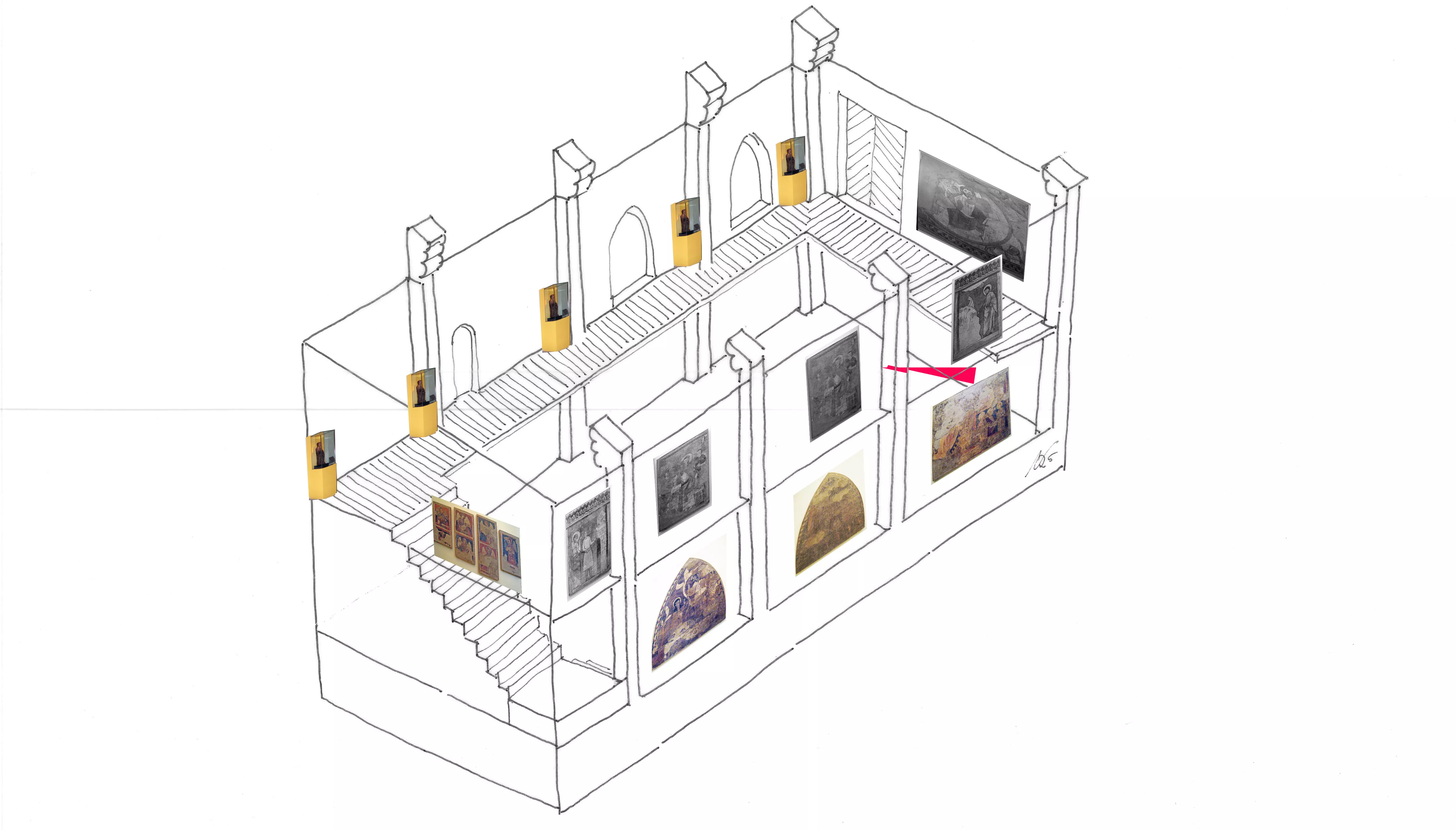 Presentación del nuevo libro de Antonio Naval Mas sobre el conjunto de la Catedral. Dibujo de Antonio Naval