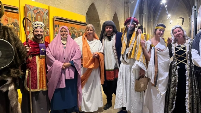 Grupo de teatro que se ha encargado de la parte lúdica del proyecto. Foto Mercedes Manterola