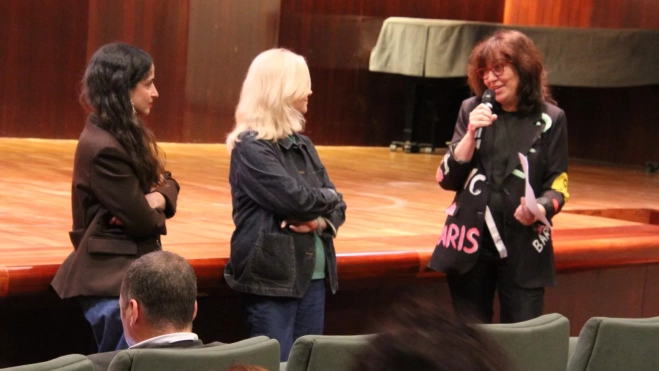Ana Jarén, Azucena Rodríguez y Chus Fenero, en la Muestra de Cine Realizado por Mujerez. Foto Carlos Neofato