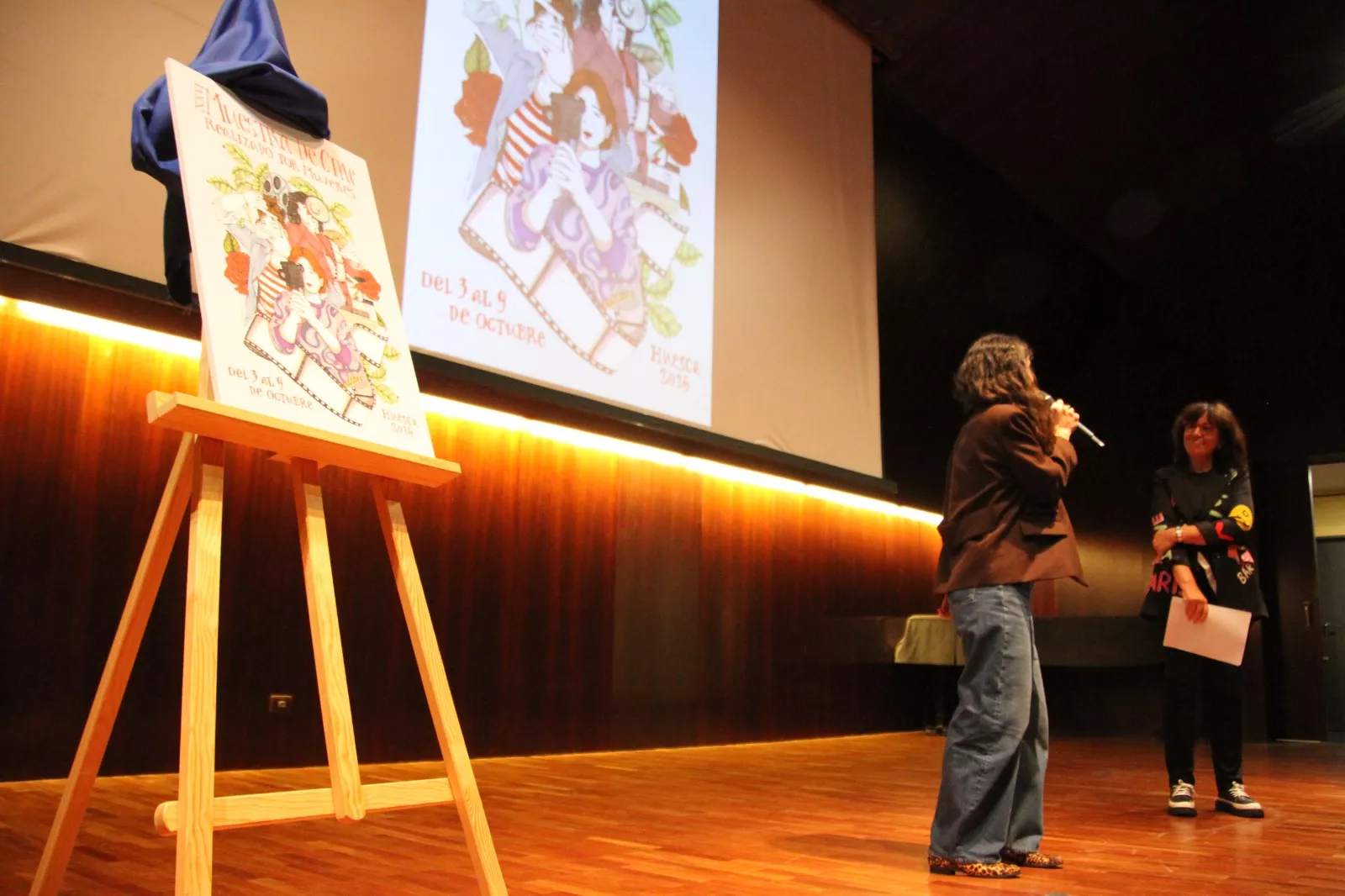 Presentación del cartel de la Muestra de Cine Realizados por Mujeres con Azucena Rodríguez y Ana Jarén. Foto Carlos Neofato Carlos Neofato