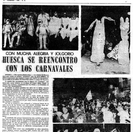 Información en Nueva España de la recuperación del Carnaval en Huesca Información en Nueva España de la recuperación del Carnaval en Huesca