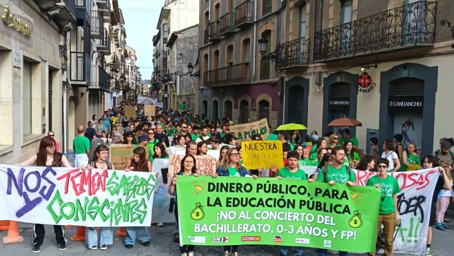 Manifestación celebrada este martes en Jaca.