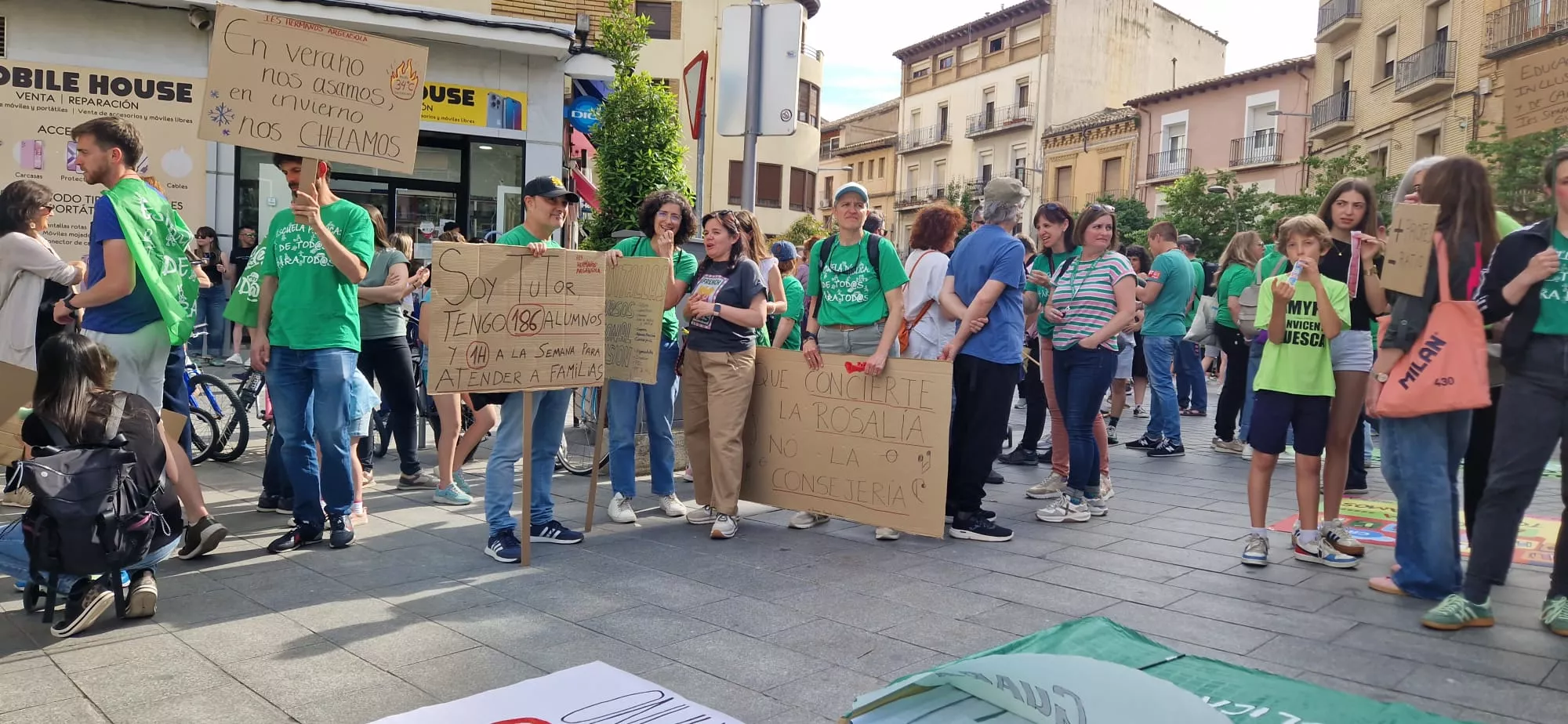 Huelga educativa en Huesca. Foto Myriam Martínez