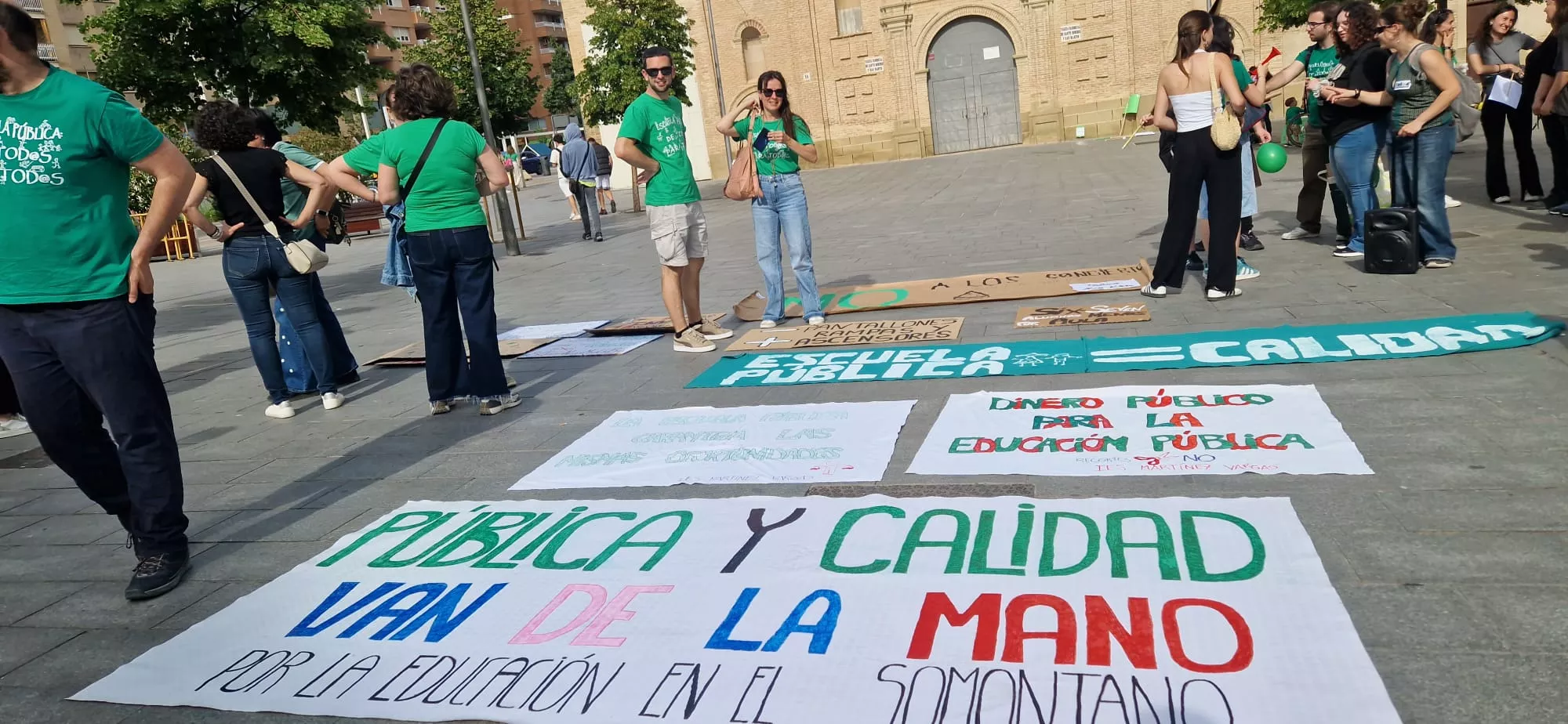 Huelga educativa en Huesca. Foto Myriam Martínez