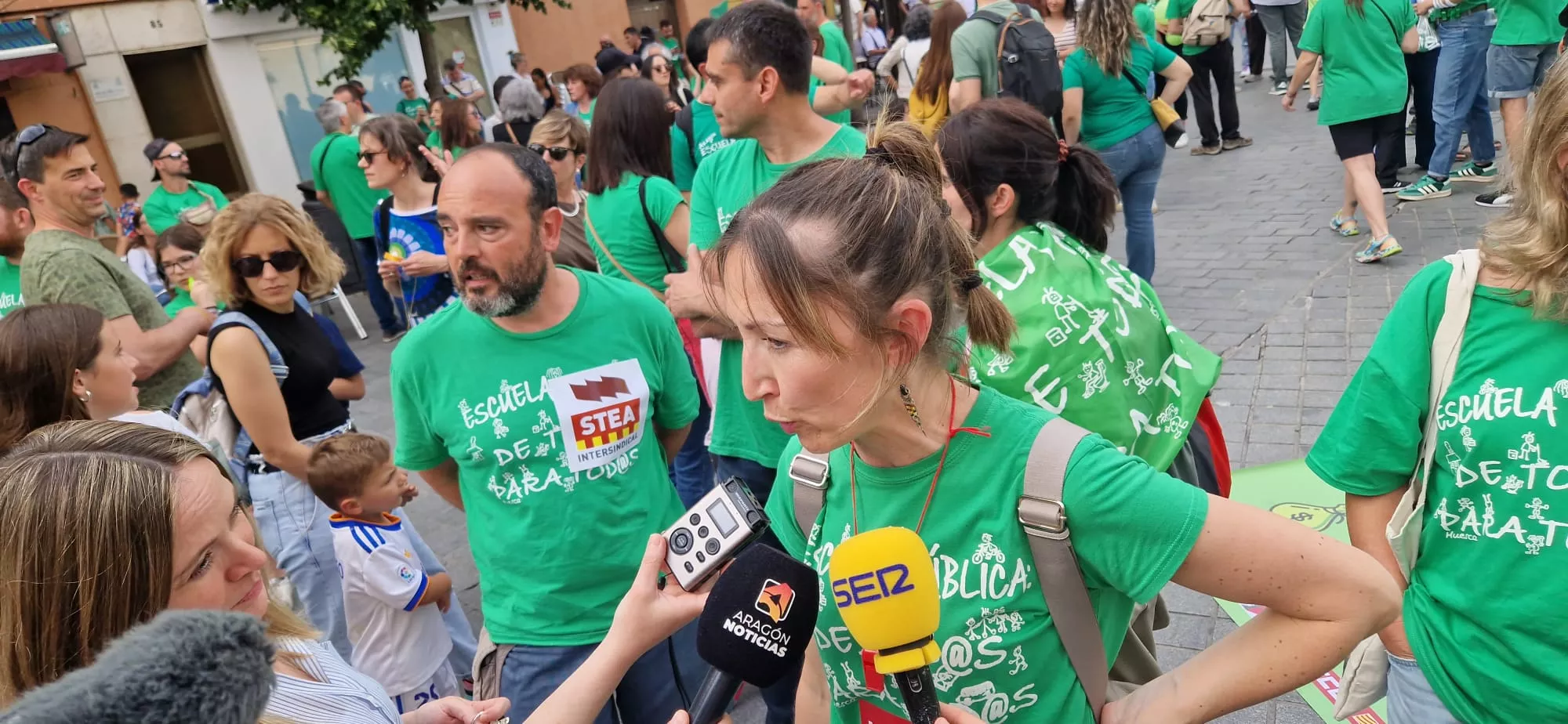 Huelga educativa en Huesca. Foto Myriam Martínez