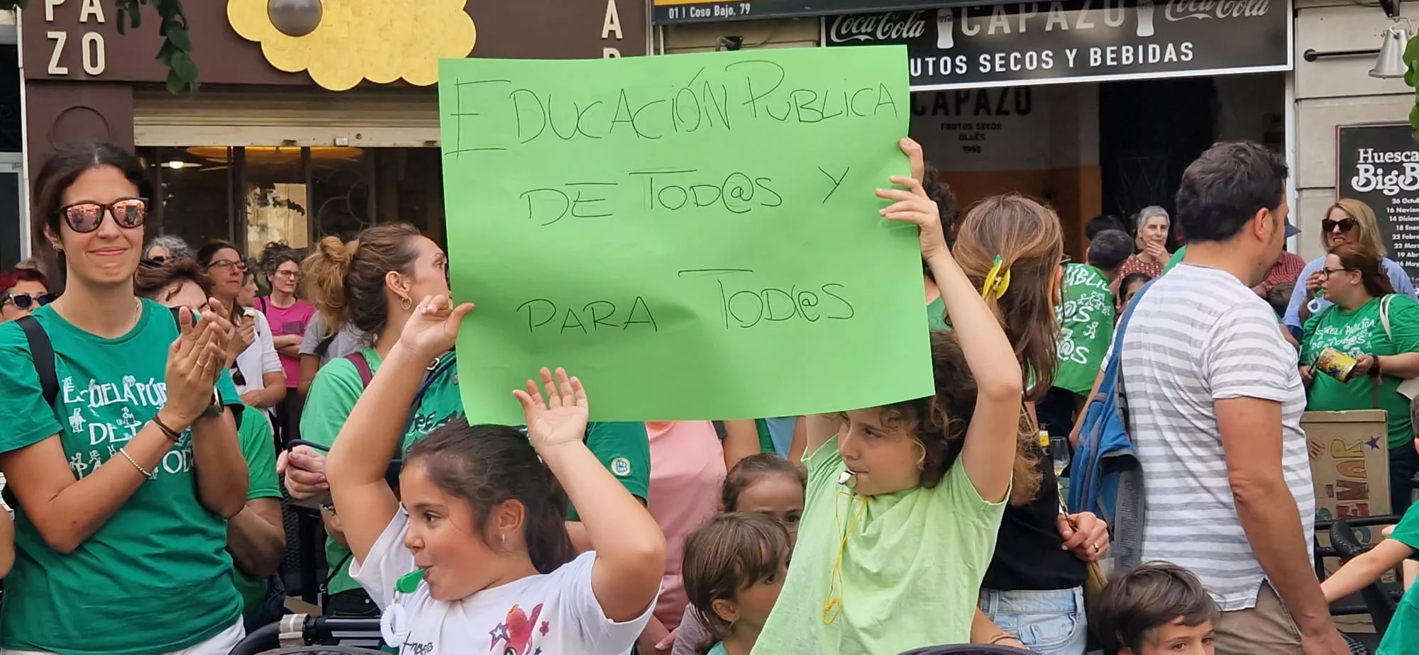 Huelga educativa en Huesca. Foto Myriam Martínez