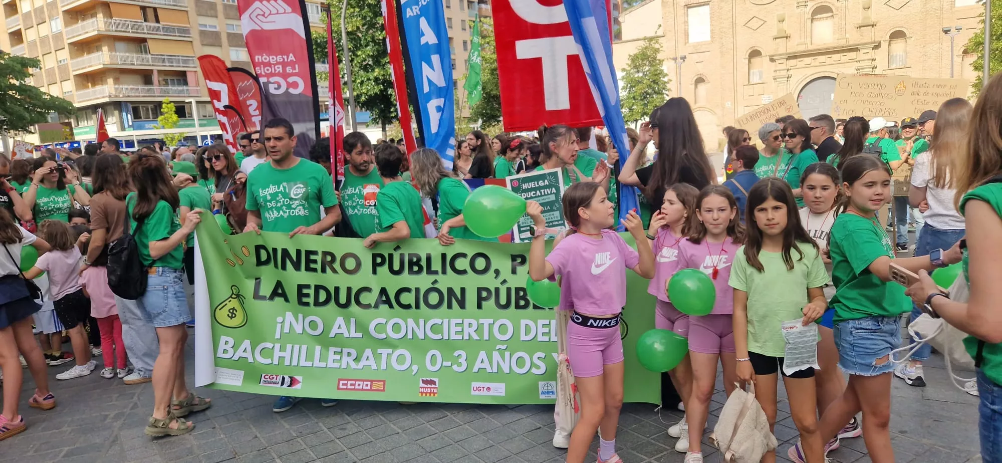 Huelga educativa en Huesca. Foto Myriam Martínez