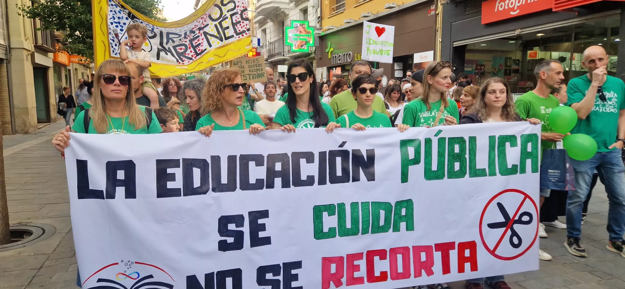 Huelga educativa en Huesca. Foto Myriam Martínez