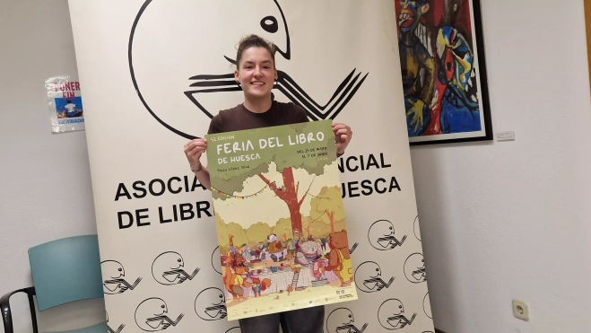 Nerea es la autora del cartel de la 42ª Feria del Libro de Huesca. Foto Myriam Martínez
