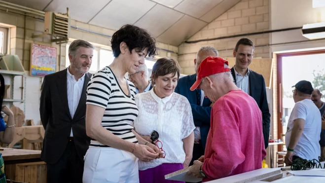 Elma Sáiz en un taller