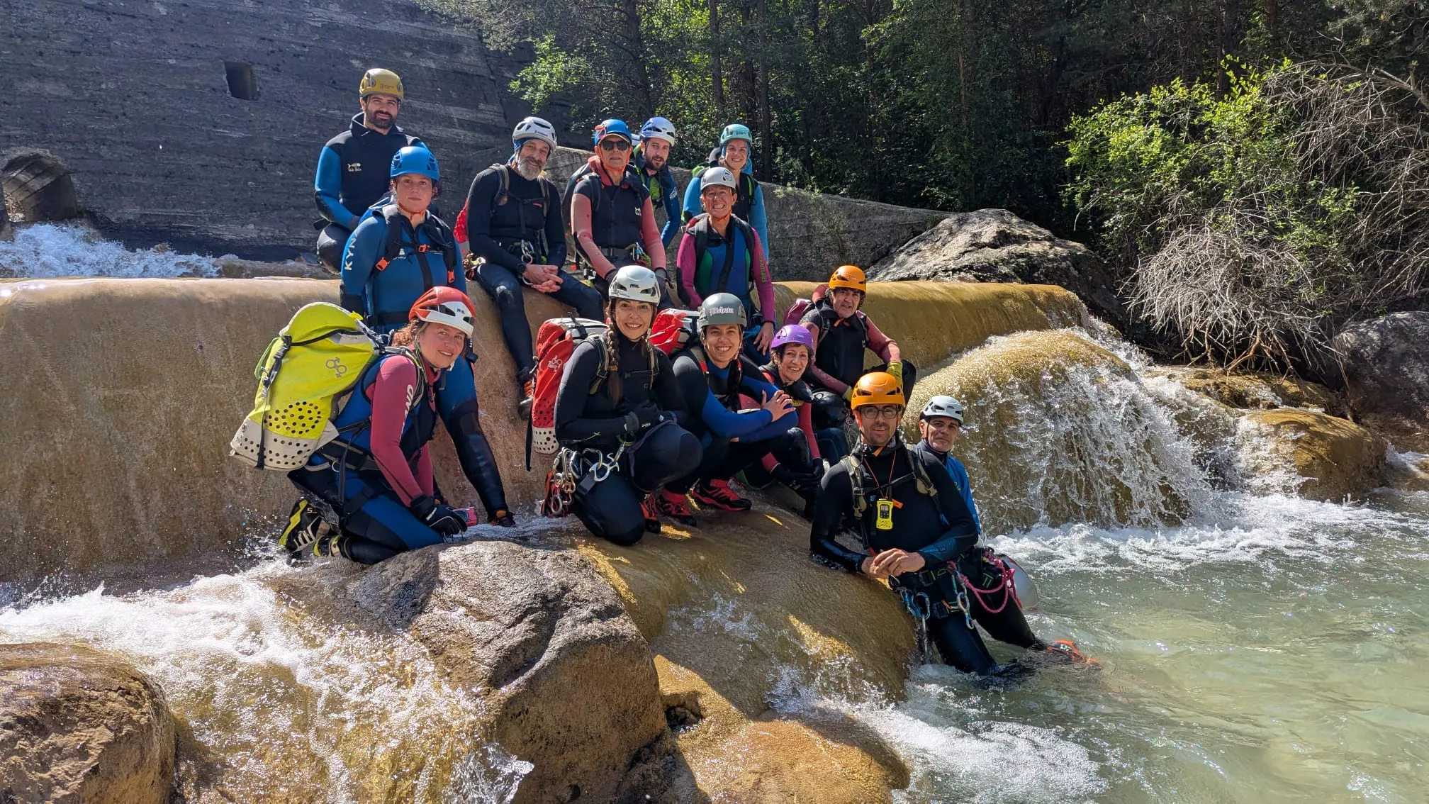 El grupo en el barranco d'Os Lucars. CM Nabaín